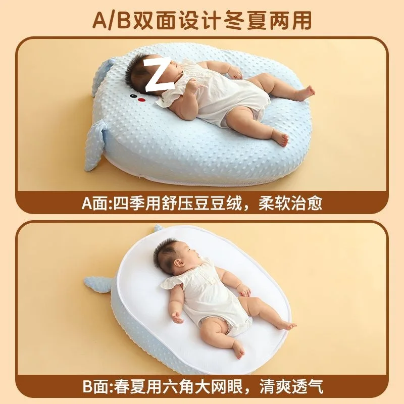 Almohadas para bebé, almohadilla antipisaliva para perezosos, calmante, de terciopelo de frijol, antiasfixia, herramienta para tumbarse para recién nacido, almohada al por mayor - imagen 5