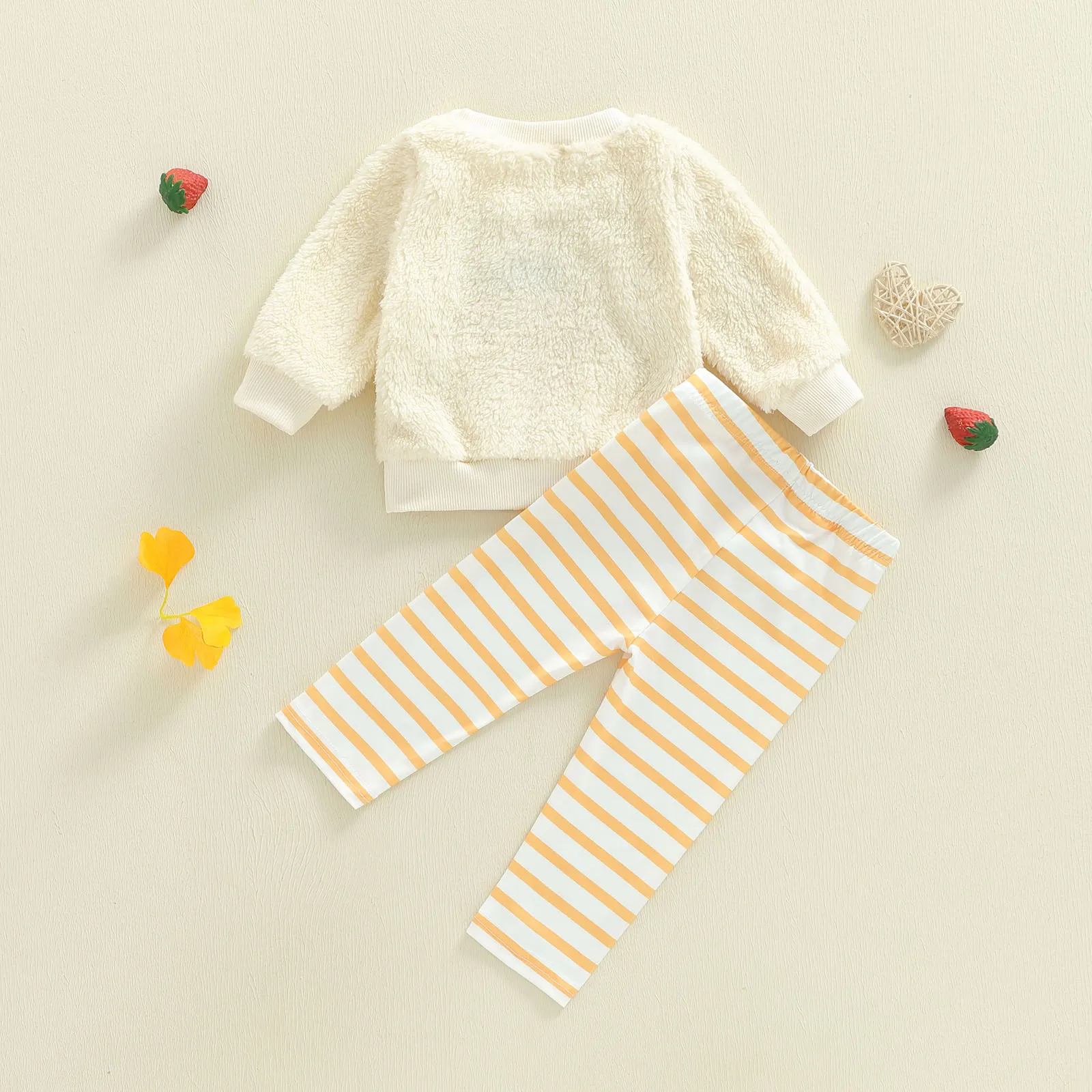 Tregren Conjunto otoño invierno para bebé niña con bordado fresa - imagen 4