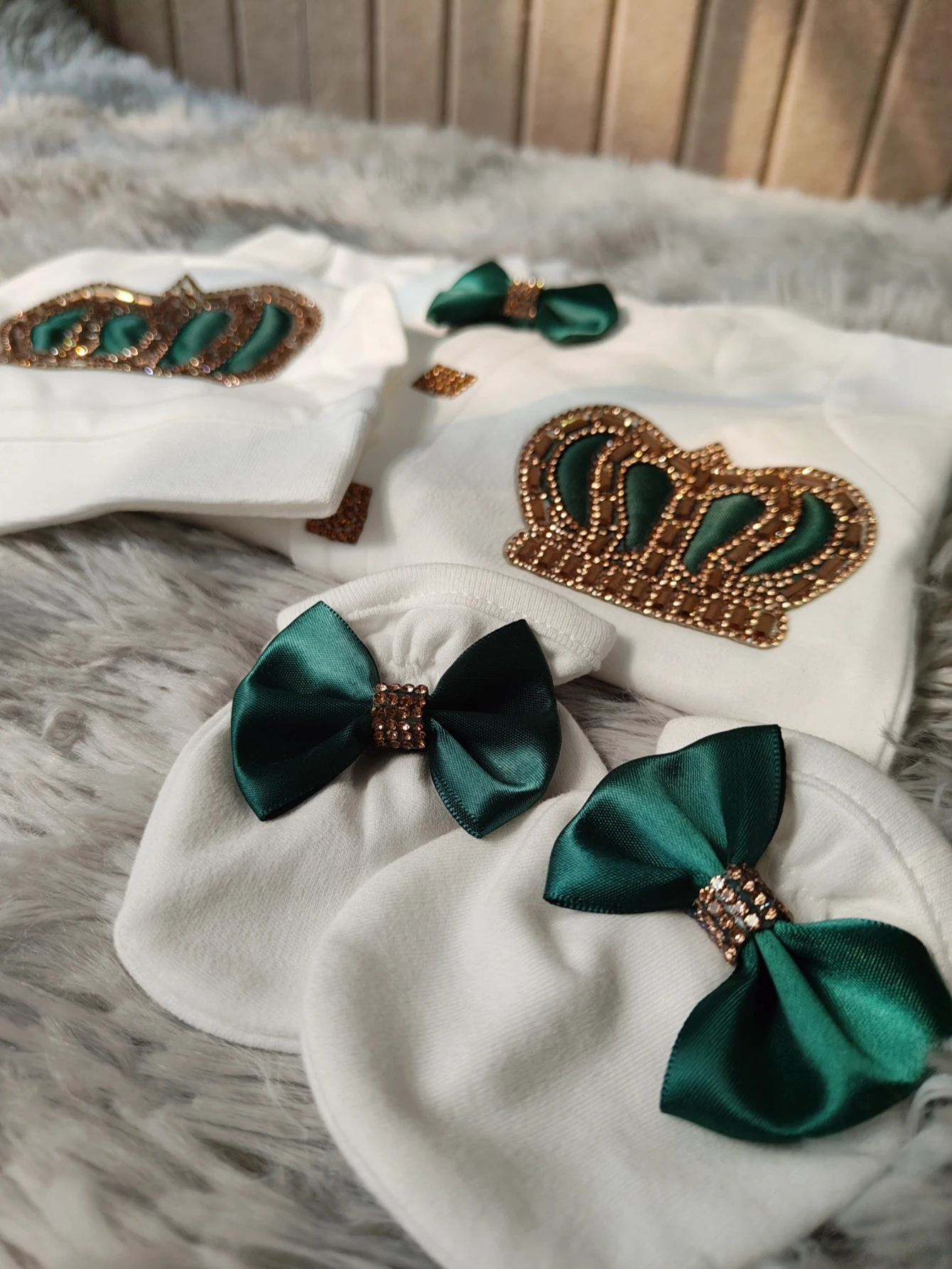 Dollbling corona nacarada Esmeralda Boho guardería cumpleaños niña malva rosa polvoriento traje encaje francés mono pastel Smash camisa conjunto - imagen 3