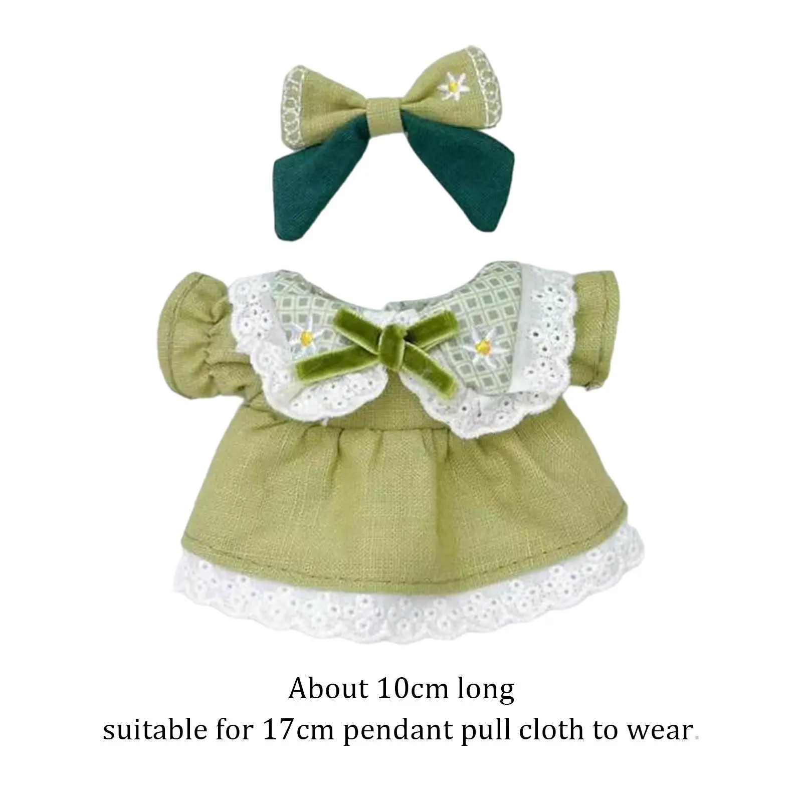 Plush Figure Dress Outfit DIY Hands on Photo Props Fashion Costumes Clothing with Hair Bow Make Your Own Dolls for 17'' Doll