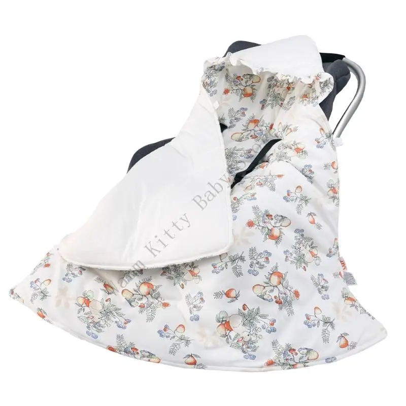 Manta gruesa y cálida para bebé, asiento de coche con dibujos animados, manta envolvente con capucha para cochecito al aire libre, Otoño e Invierno