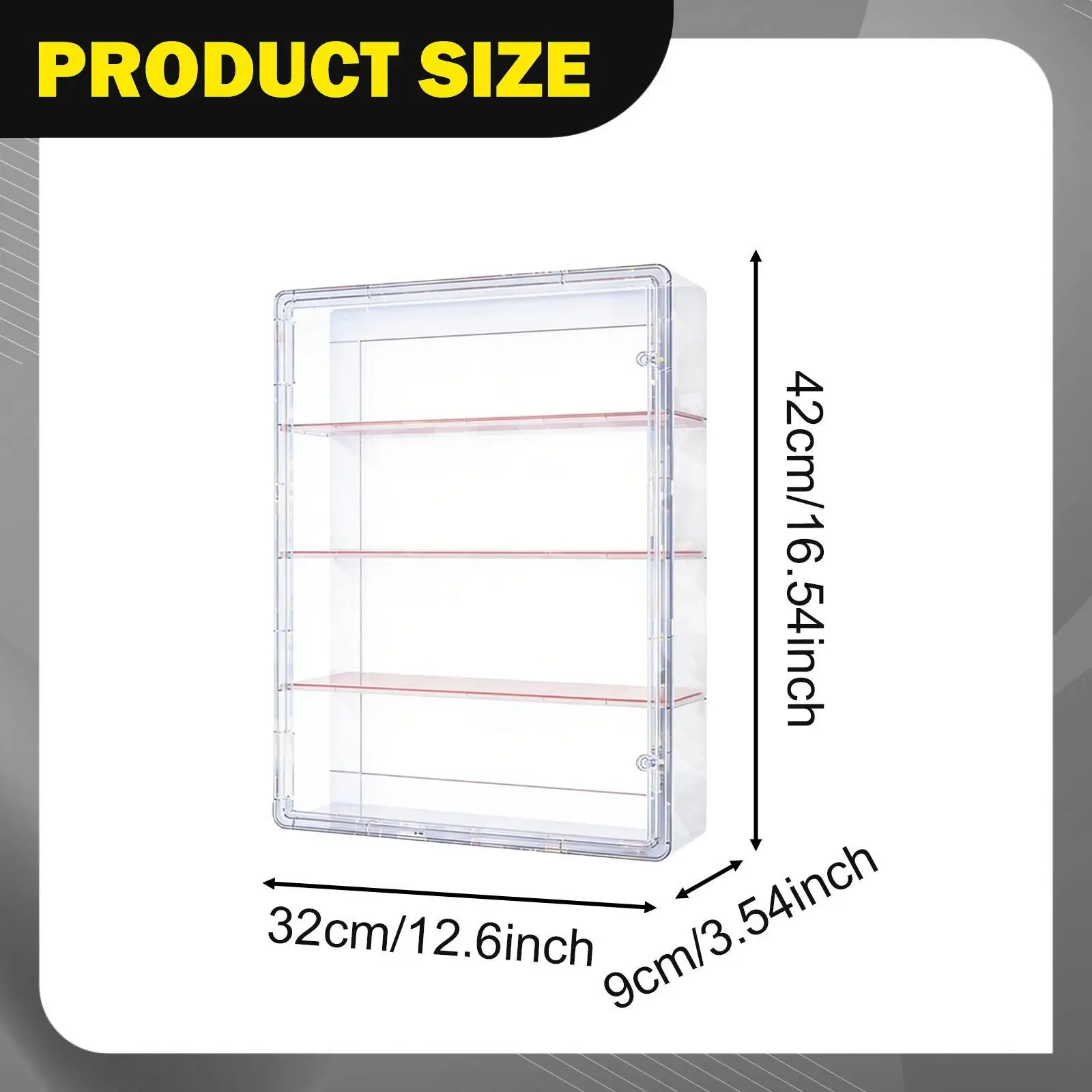 Display Case for Figures Organizer with Divider Wall Mount 4 Tiers Display Cabinet Doll Storage Box Showcase for Action Figures