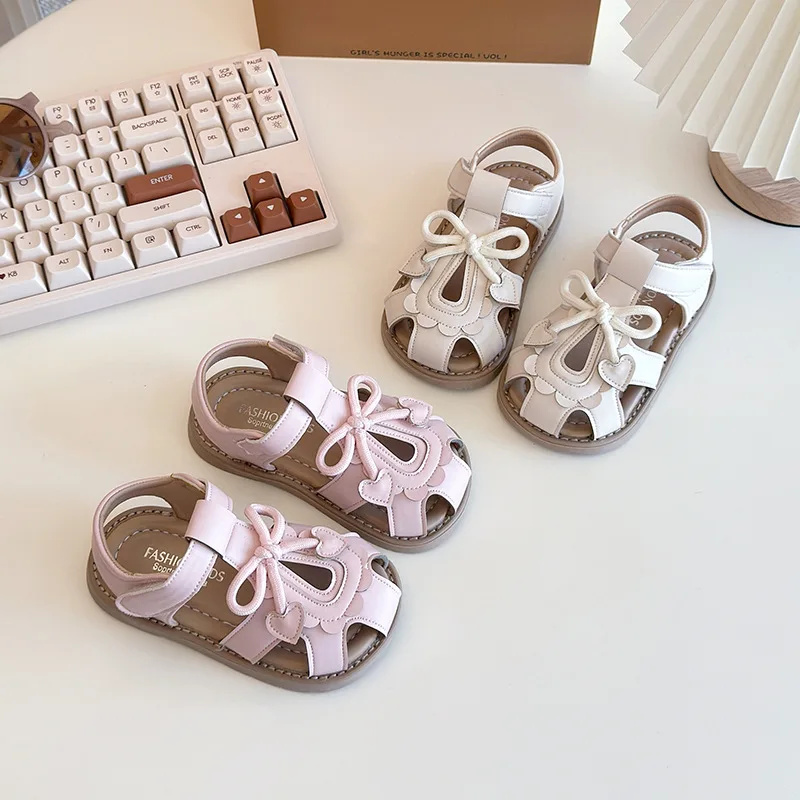 Sandalias de playa para niñas - suela suave y antideslizante con lazo - imagen 5
