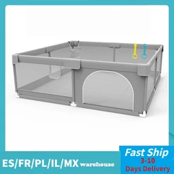 Parque infantil para bebés, corralitos de interior para patio de juegos de bebés con anillos de tracción, valla de barrera de seguridad para niños, fósforos de bolas secas, parques grandes