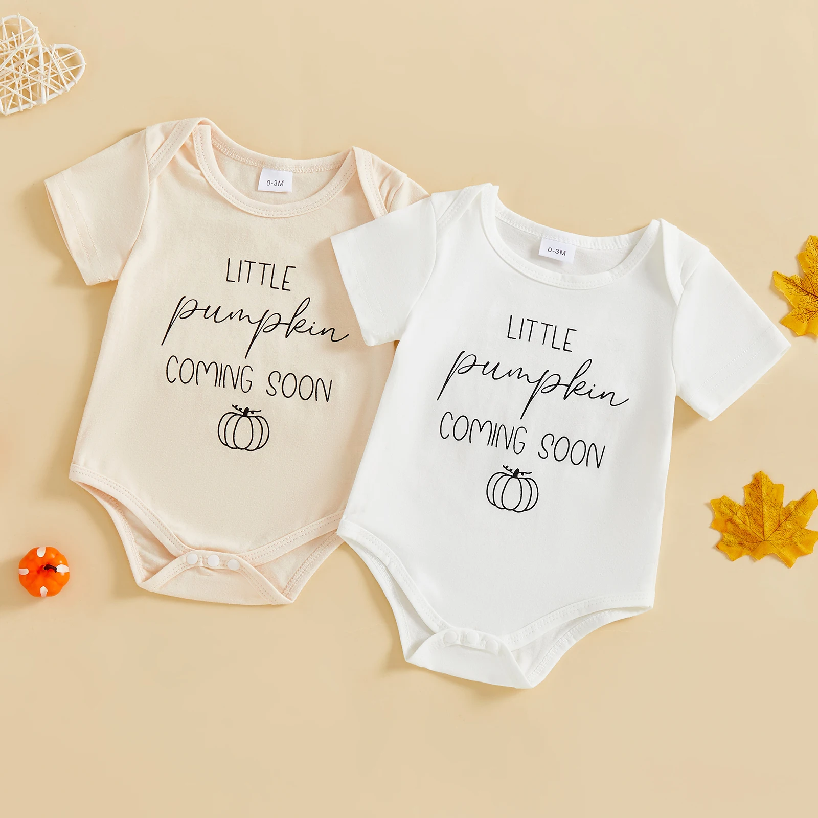 Mameluco para bebés y niñas, monos de cuello redondo de manga corta con estampado de letras de Acción de Gracias a la moda - imagen 2