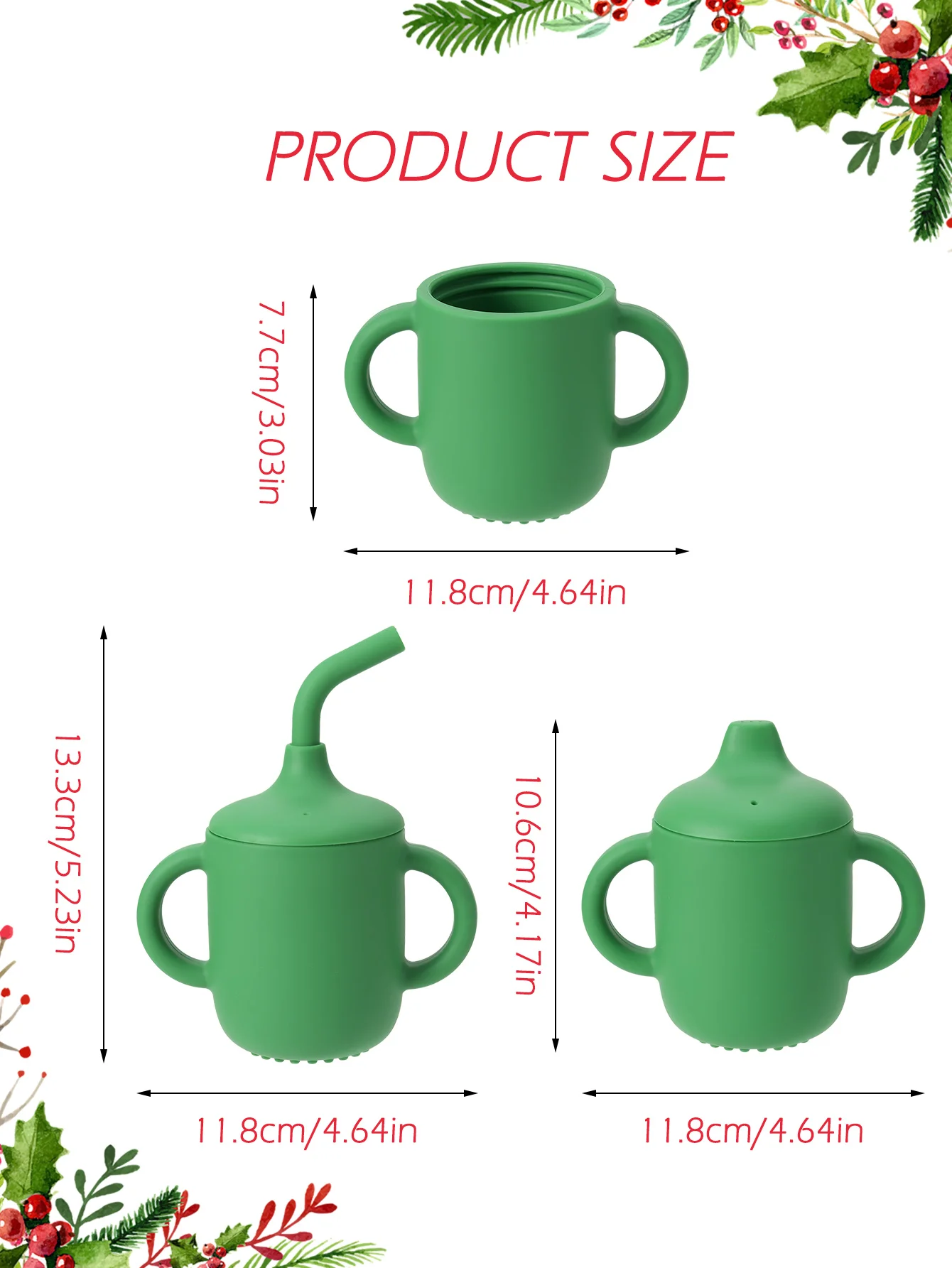 Taza de aprendizaje portátil de silicona con pajita para bebé - imagen 2