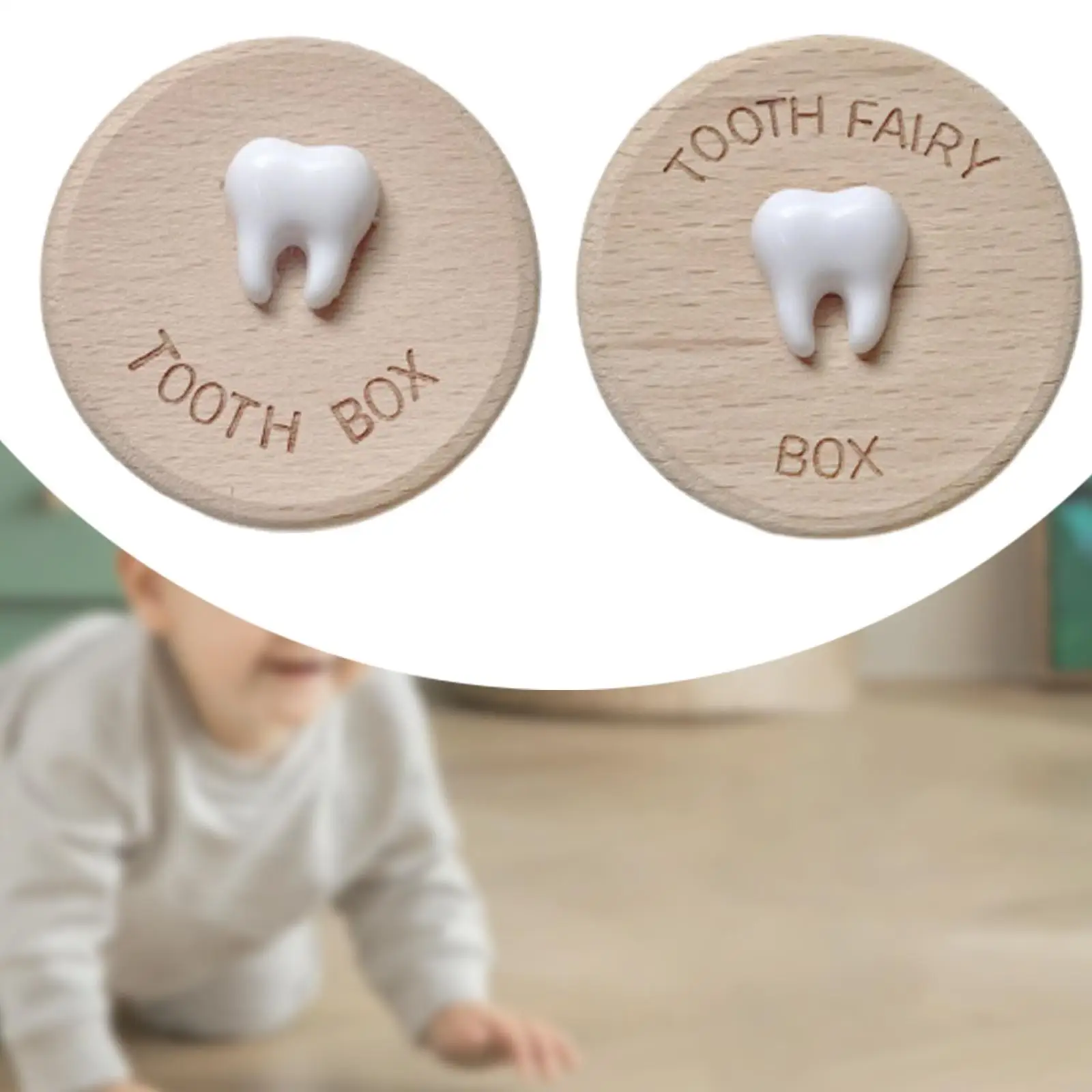 Wooden Tooth Storage Box Portable Lost Tooth Storage Multipurpose Fetal Hair First Collection Memorial Box for Baby Shower Baby