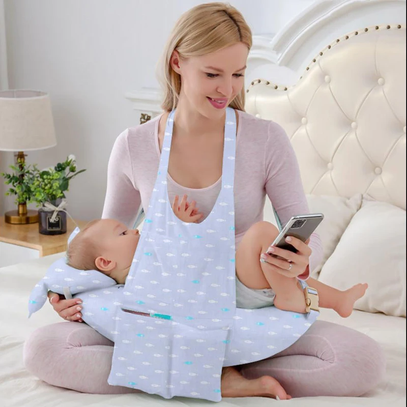 Almohada de lactancia de algodón lavable para madre y bebé