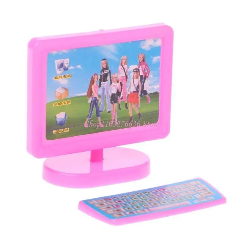 R6FD 3pcs Mini modelo escritorio PC Fax FAX Figurine Girls para muñeca Rol-Play Toy - imagen 3