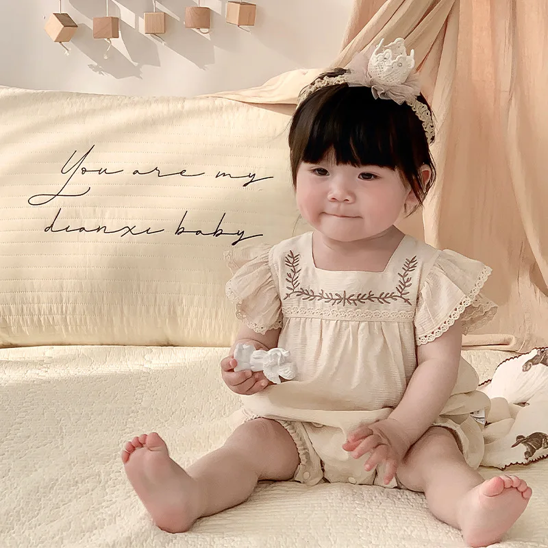 Milangel-ropa bordada para niñas, peleles de manga larga dedicada, monos para niñas, 2024 - imagen 2