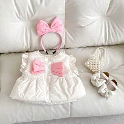 Milangel Chaleco polar sin mangas con lazo para bebé - Otoño