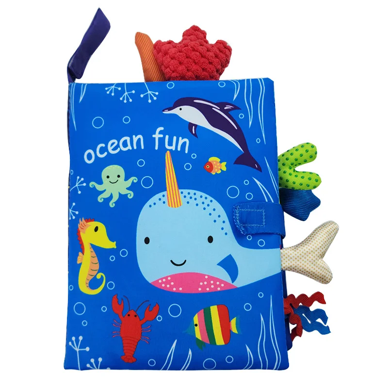 0-36M Baby Vroeg Leren Speelgoed Staart Doek Boek Ouder-kind Interactief Geluid Papier Puzzel Rammelaar - imagen 3