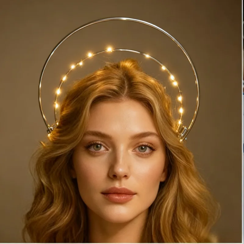 MARY Corona de halo iluminada – Estilo vintage francés para niños - imagen 4