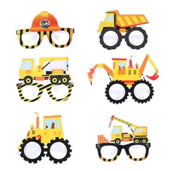 Vasos desechables con excavadora y tractor para fiesta infantil