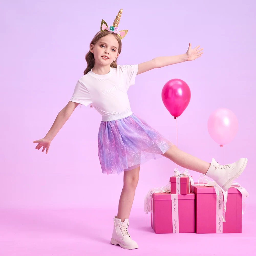 DXTON Falda de tul degradado para niña estilo princesa – Suave y bonita - imagen 2
