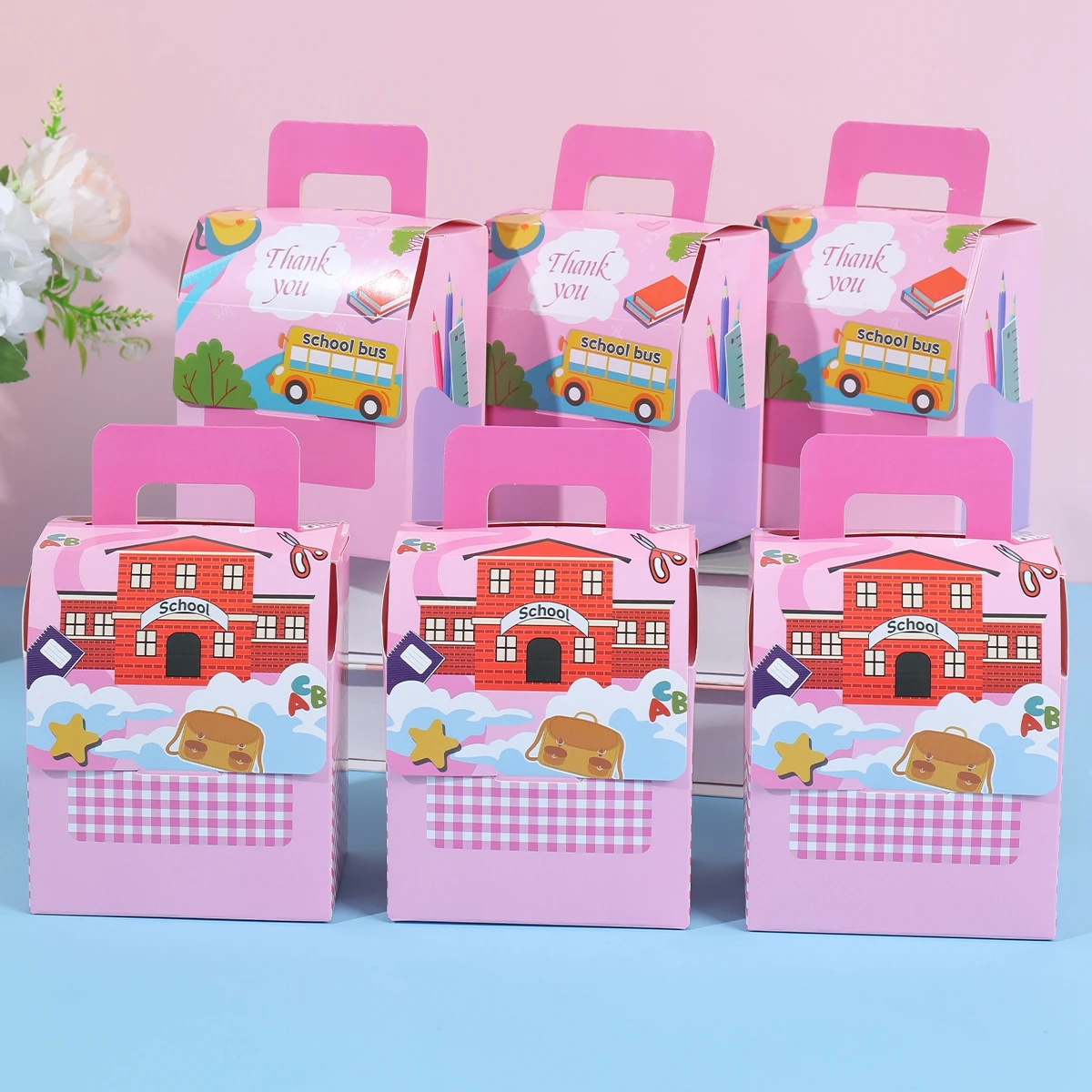 Bolsa Escolar bonita de gran capacidad para niños, caja de dulces para el Día de los niños, embalaje de regalo para niños, decoración de fiesta de cumpleaños y Baby Shower, 4/6 piezas - imagen 5
