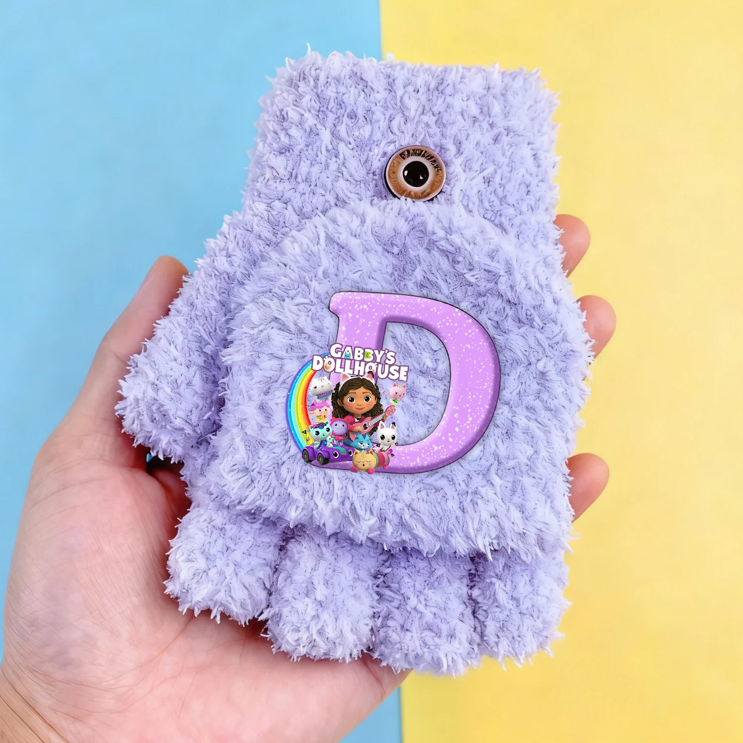 Gabby-guantes morados para casa de muñecas para niños, guantes con tapa de medio dedo con letras de dibujos animados, manoplas suaves y cálidas Kawaii para invierno, regalo para chico - imagen 4