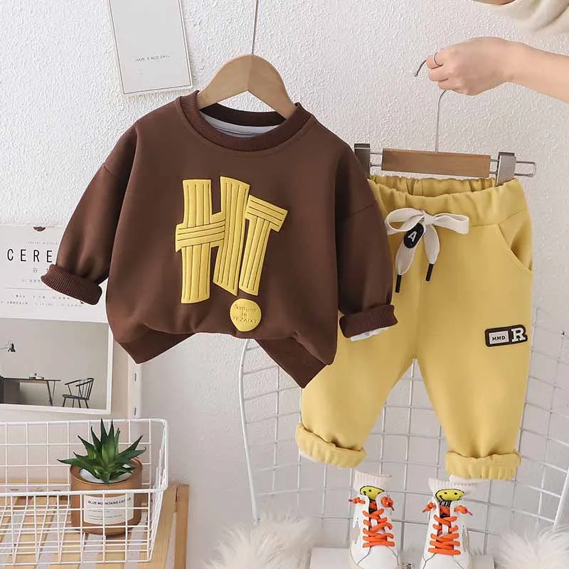 Conjunto de sudaderas para niños – Cuello redondo primavera y otoño