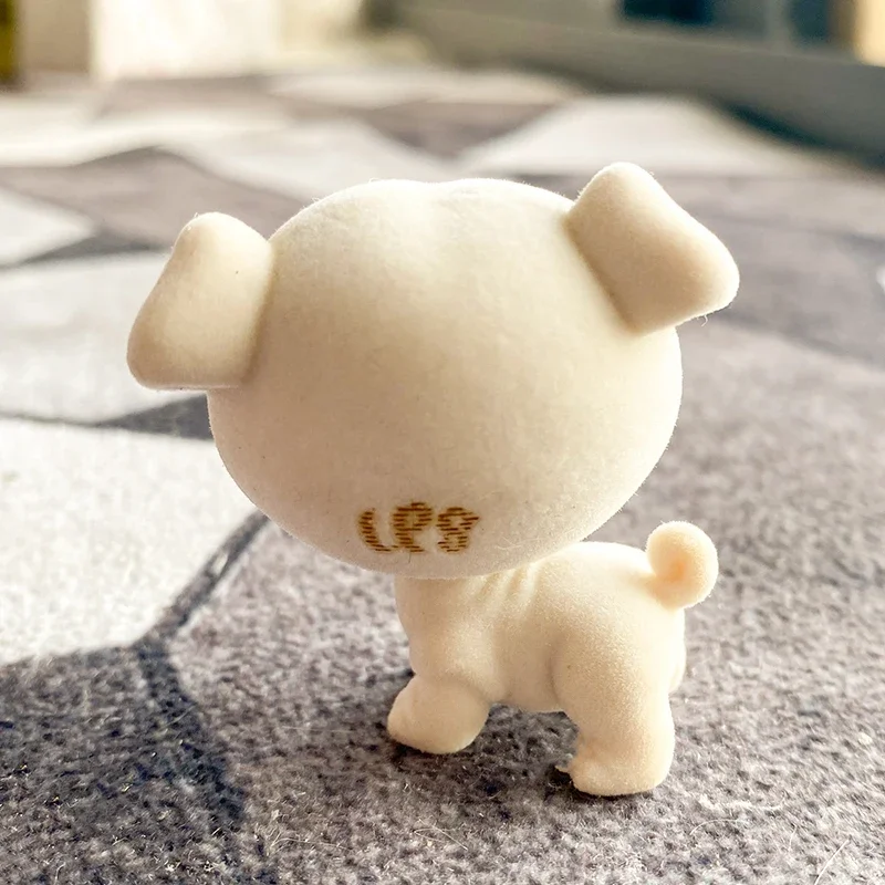 LPS perros 5cm Animal raro flocado coleccionables mascota perro blanco lindo Anime figuras de acción juguetes Navidad regalo de Navidad juguete para niños y niñas - imagen 2