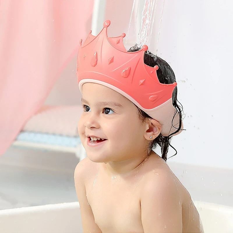 Gorro de baño con corona de silicona impermeable para bebé - imagen 3