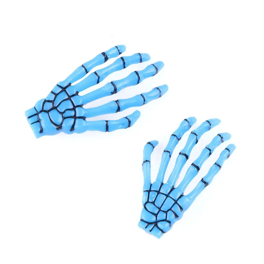 2X horquilla con forma de garra de hueso para mujer, pinza para el pelo de mano con esqueleto de calavera Harajuku para Halloween - imagen 2