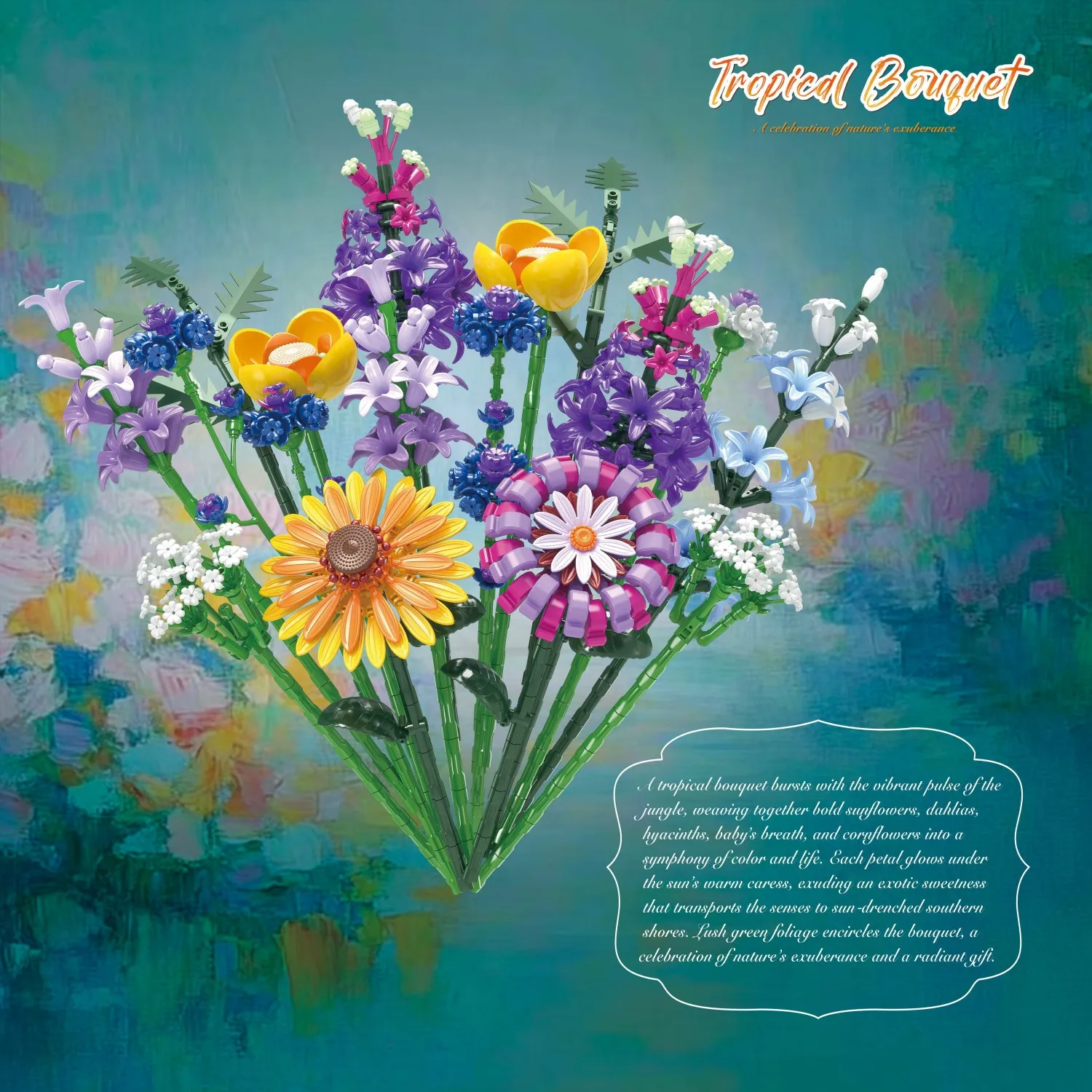 Bloques de construcción en forma de ramo de flores educativos - imagen 4