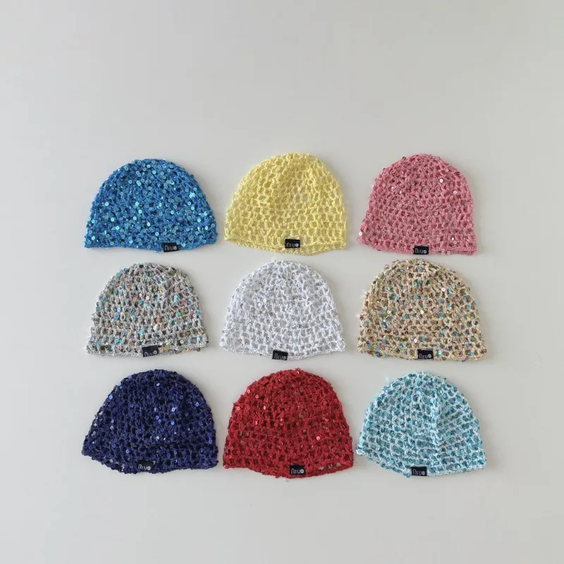 Gorro infantil de purpurina con rejilla – Estilo brillante - imagen 4