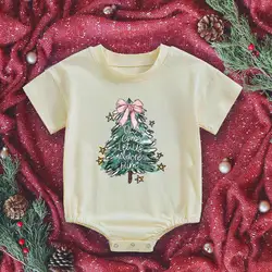 Pelele bebé estampado árbol de Navidad – Mono navideño manga corta