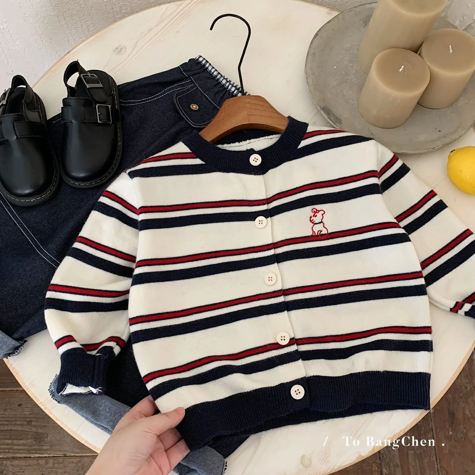 Cárdigan de rayas para niño – Jersey suave de manga larga - imagen 2