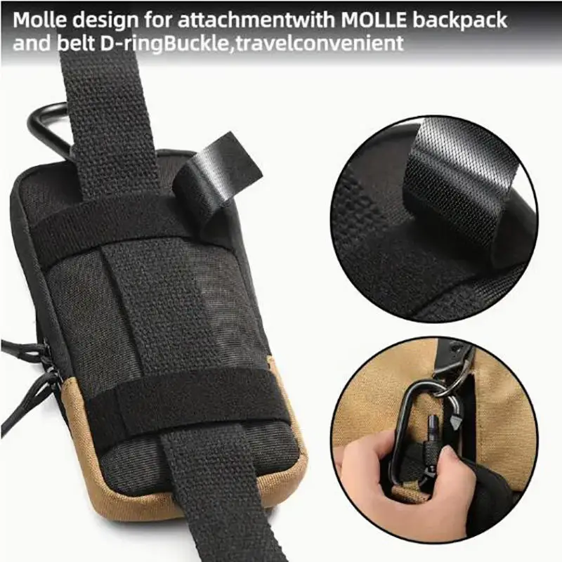 Bolso de pecho informal para hombre, cartera para teléfono informal a la moda, deportes al aire libre, turismo, ciclismo, funda para teléfono móvil multifuncional para hombre - imagen 4