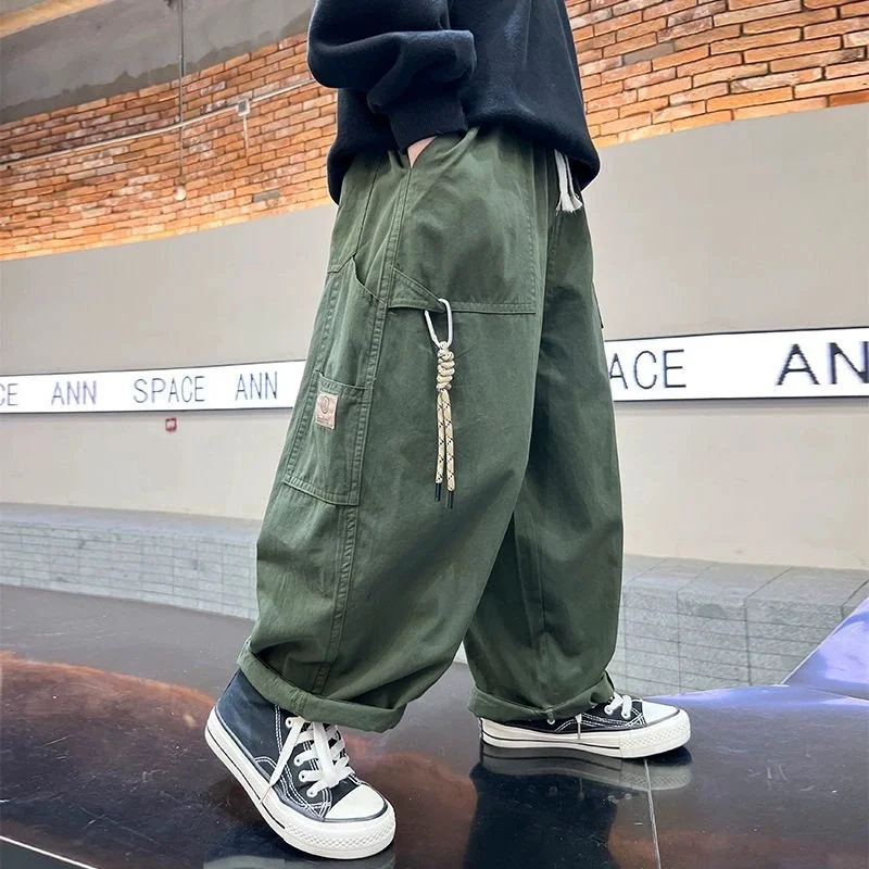 Pantalones anchos de trabajo frescos y casuales para niños - imagen 4