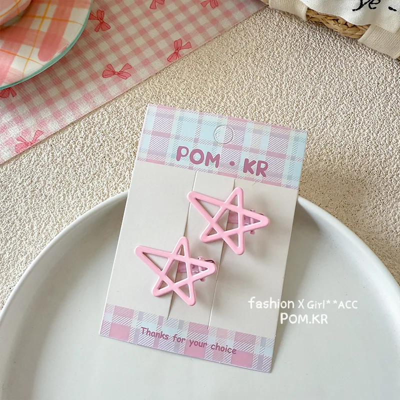 Clips de pelo estrella para niña color caramelo – Estilo coreano lateral - imagen 4