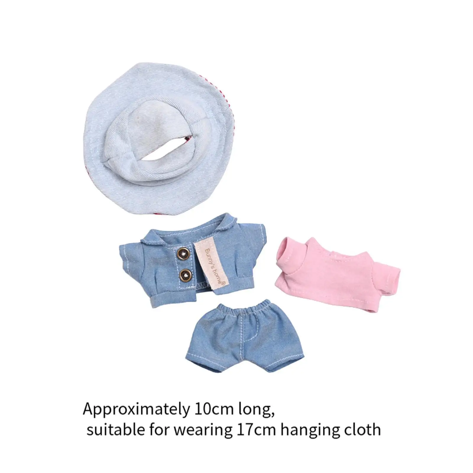 Doll Denim Suit DIY Doll Clothes for 17cm Pendant Doll Dress Up Fashionable Doll