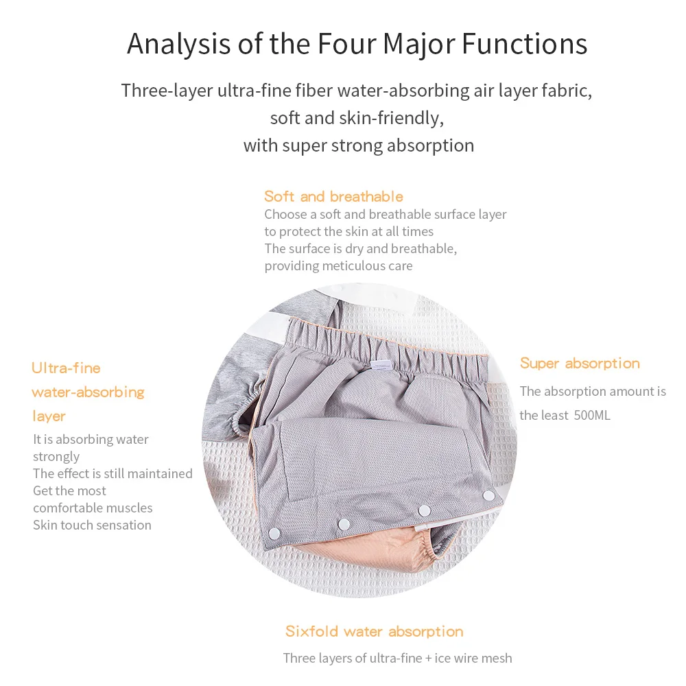 Conjunto de falda de pañal para adultos impermeable y a prueba de fugas: 1 pañal + 1 pantalón de cuidado a presión, diseño transpirable - imagen 4