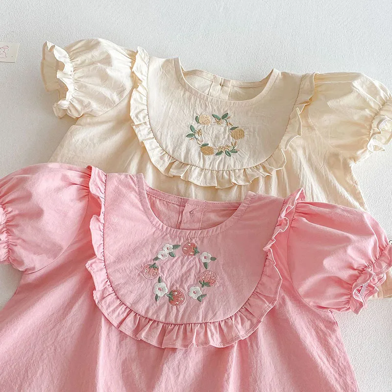 MILANCEL, nueva camisa Floral dulce de verano para niñas, pantalones bonitos con estampado de frutas para bebés, prendas de vestir para niños, ropa - imagen 5