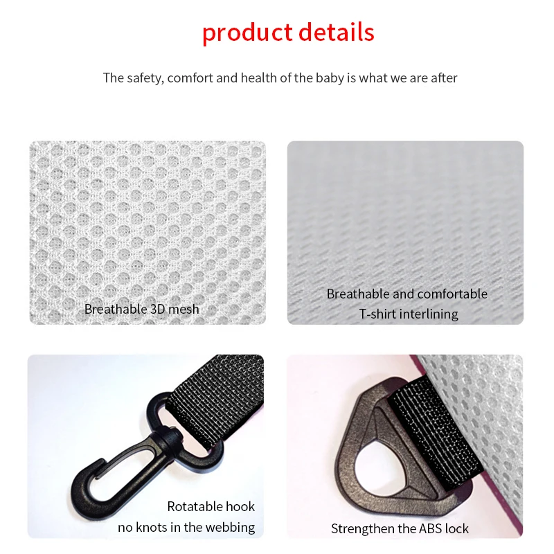 Página de detalles del producto para un portador de bebés