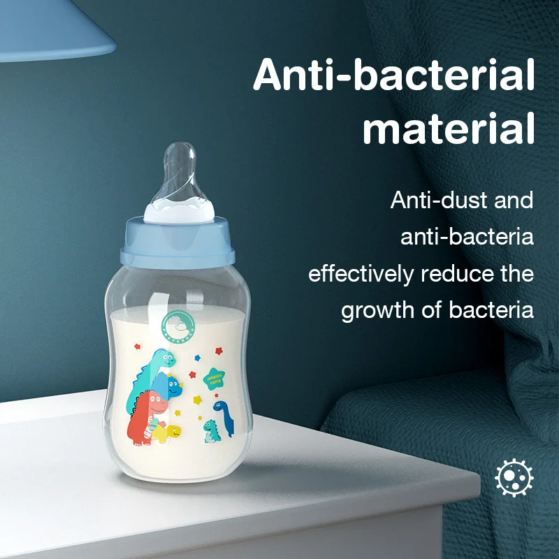 Biberón de PP con bola de gravedad para bebé recién nacido, botella de leche con asa, suministros de alimentación para recién nacido, 150/240ML - imagen 4