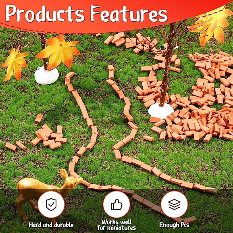 50-150 Uds. 1:16 Mini modelo de ladrillos reales, accesorios de paisajismo de estatuillas en miniatura, juguete de ladrillos falsos DIY para construcción de jardín de hadas - imagen 5