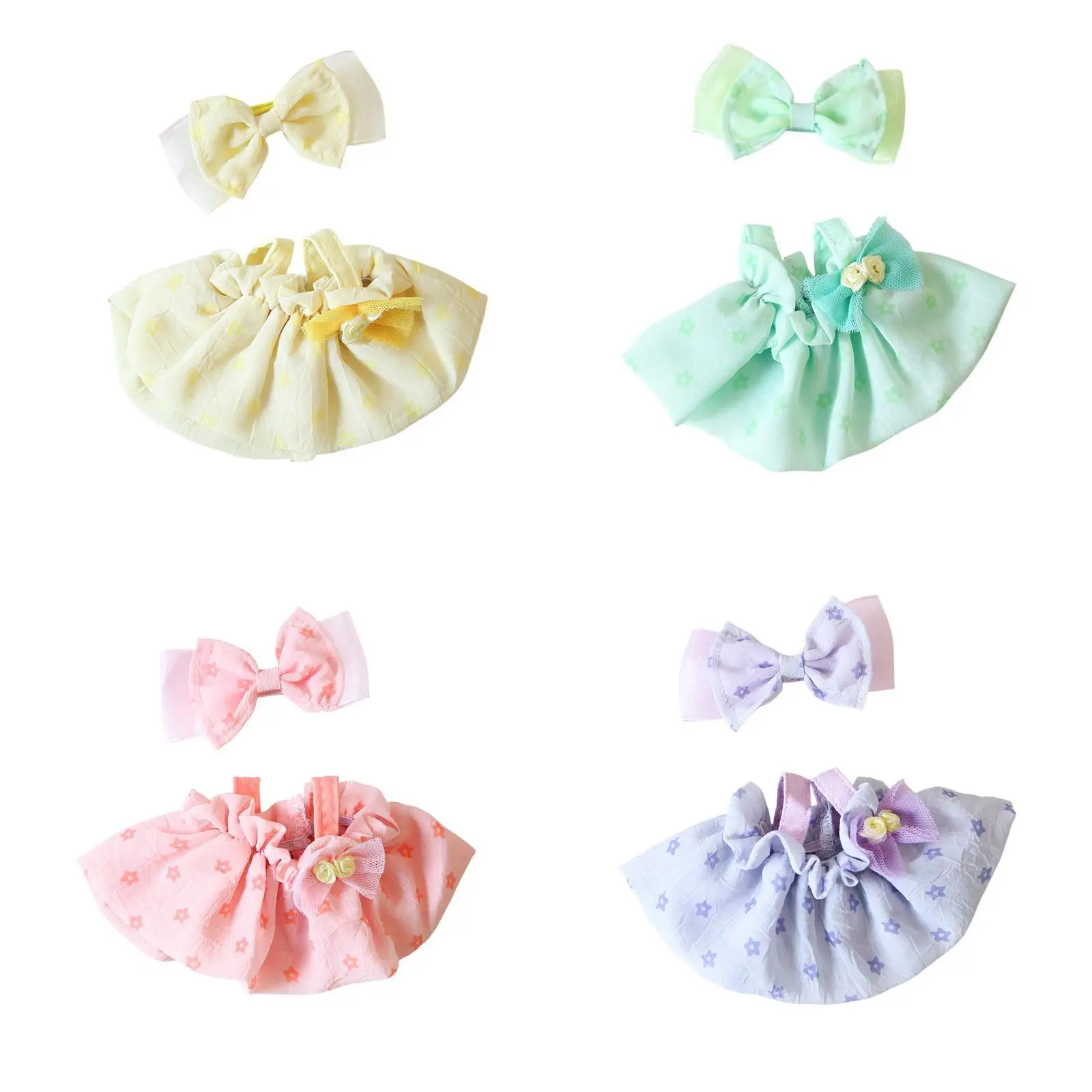 Cute Plush Doll Outfit Plush Toy Stylish with Mini Headdress Girl Doll Clothes