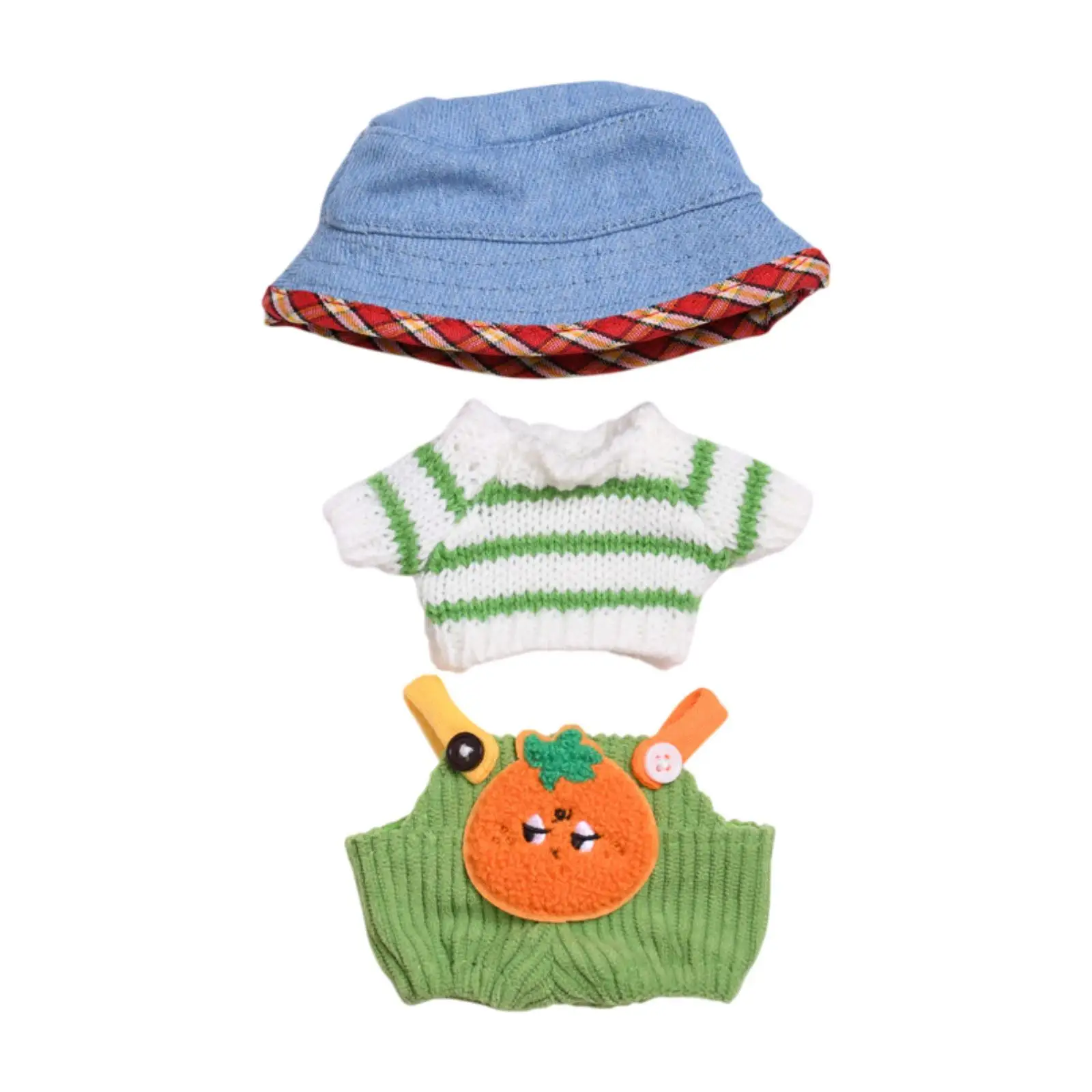 Plush Doll Top and Pants Make Your Own Dolls DIY Educational Clothing for Little Girls Dress up Jumpsuit Outfit for 5.91inch