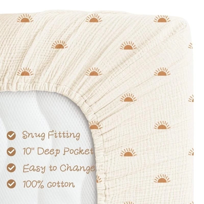 M76C Sábana Moisés para recién nacidos, cómoda sábana ajustable para bebé, funda protectora para colchón cuna estándar - imagen 5