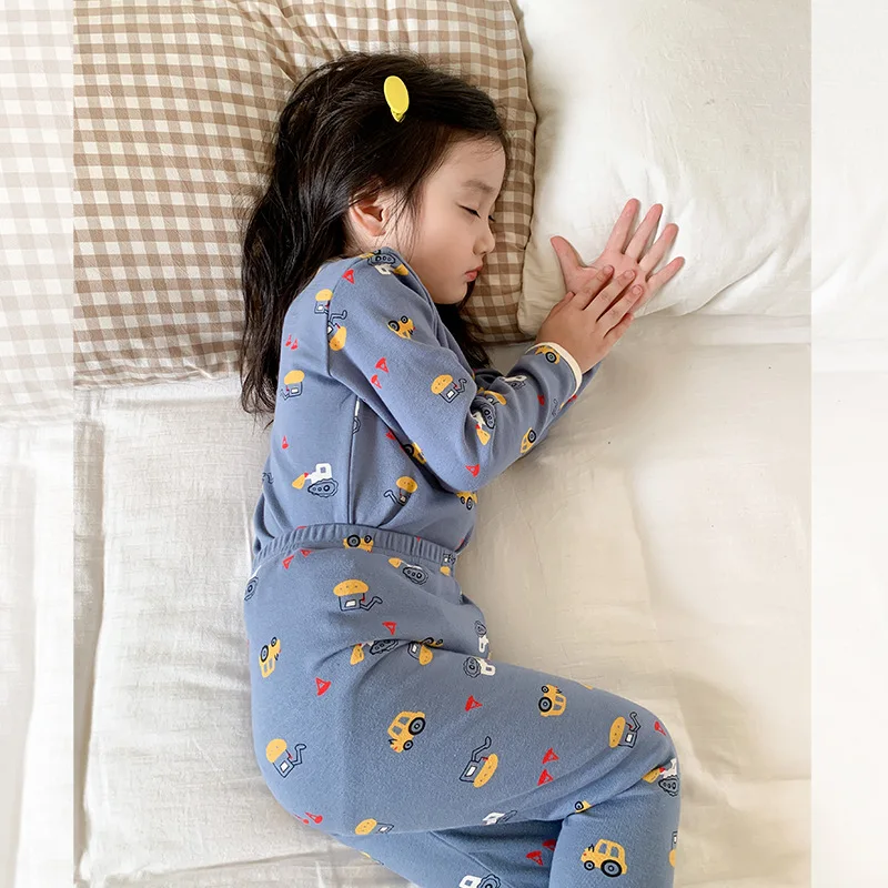 Conjuntos de pijamas para niños, conjunto de ropa de dormir para niñas, camiseta de manga larga de algodón + conjuntos de pantalones, ropa de niña de dibujos animados, traje de pijama - imagen 2