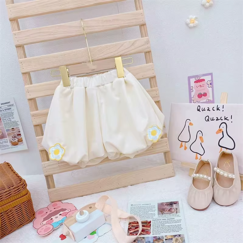 Pantalones cortos verano niña flores – Algodón orgánico suave - imagen 3