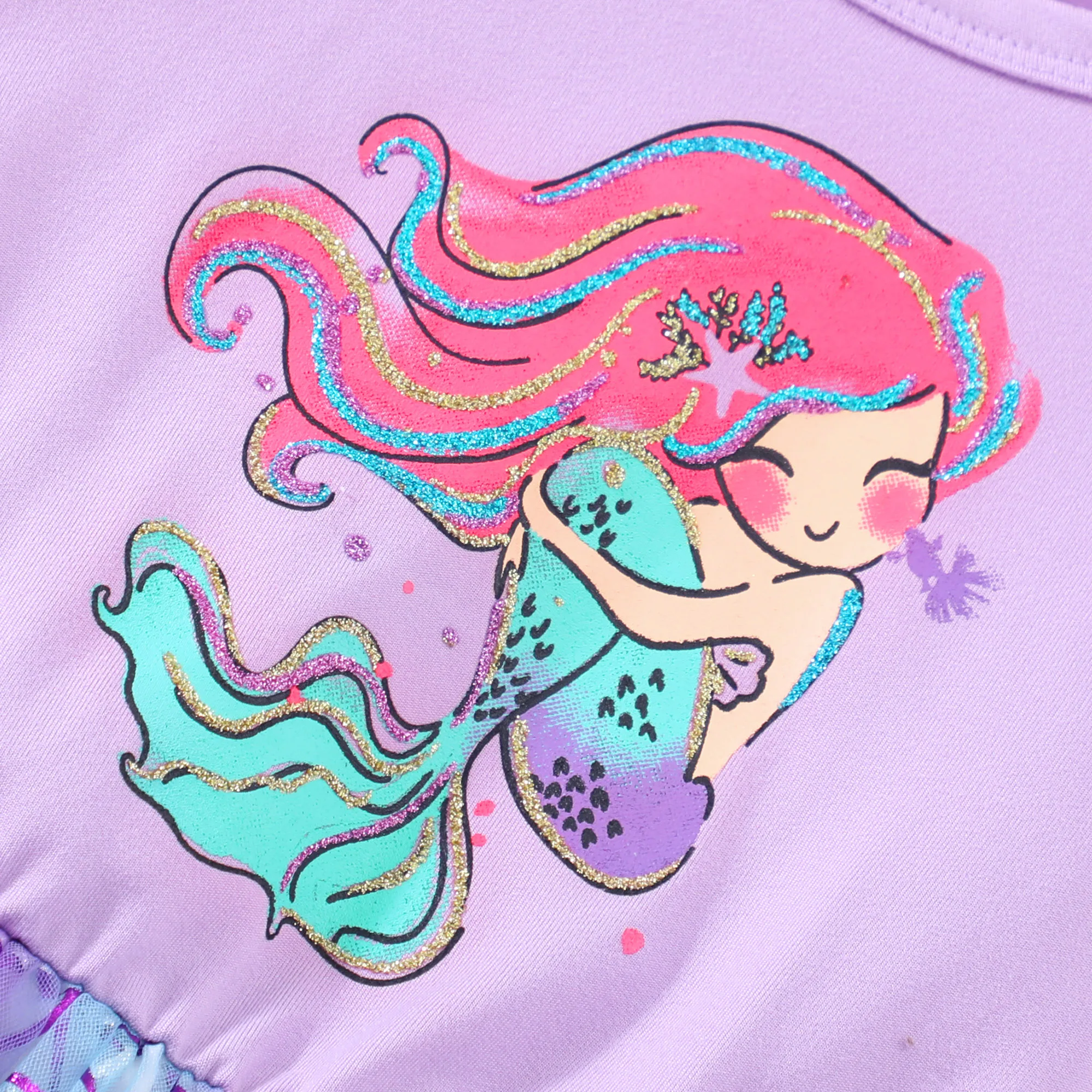 Vestido sirena estampado manga larga para niña - imagen 5