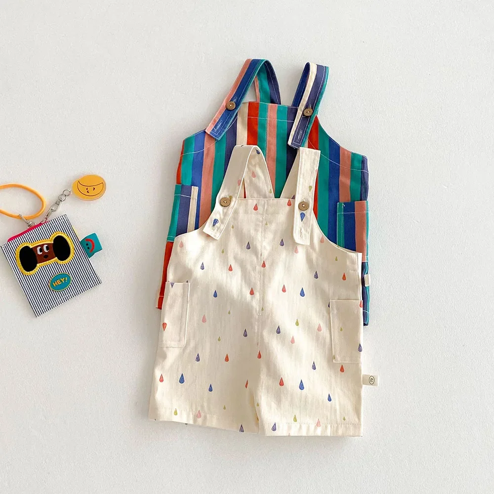 Monos unisex de primavera para niños, monos a rayas con lunares, traje de juego para niños, Ropa nueva