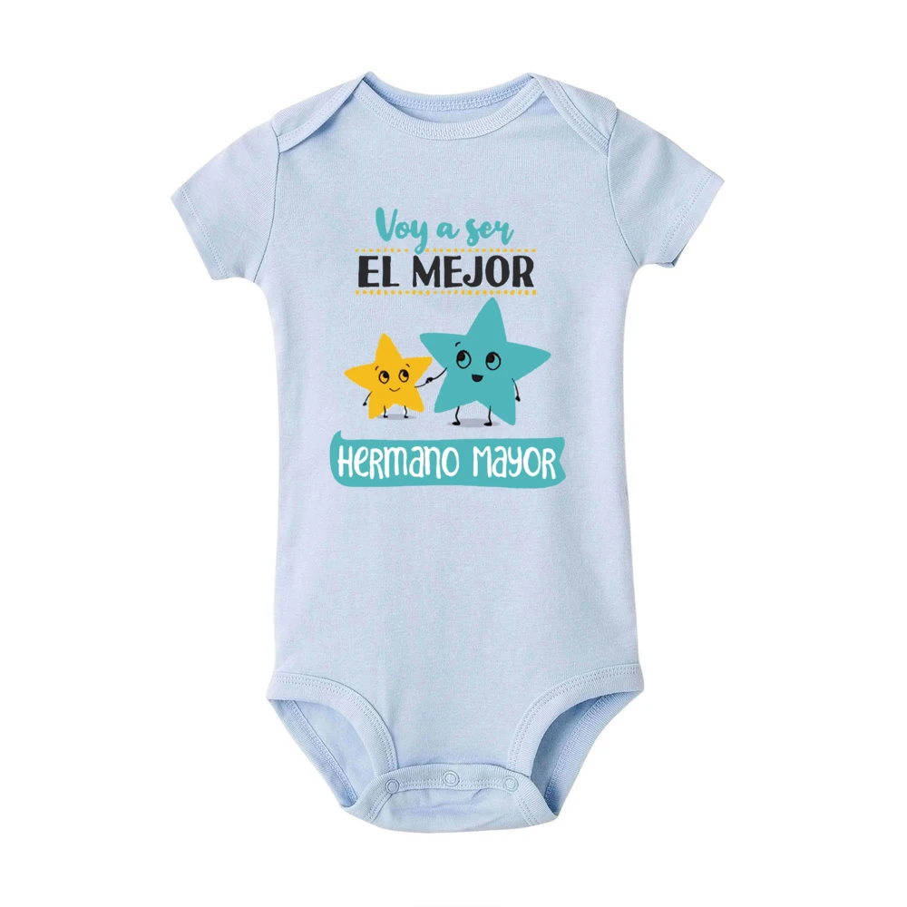 Me convertido en el mejor hermano del mundo, pelele con estampado español para bebé, anuncio de embarazo, mono infantil, monos para recién nacidos - imagen 4