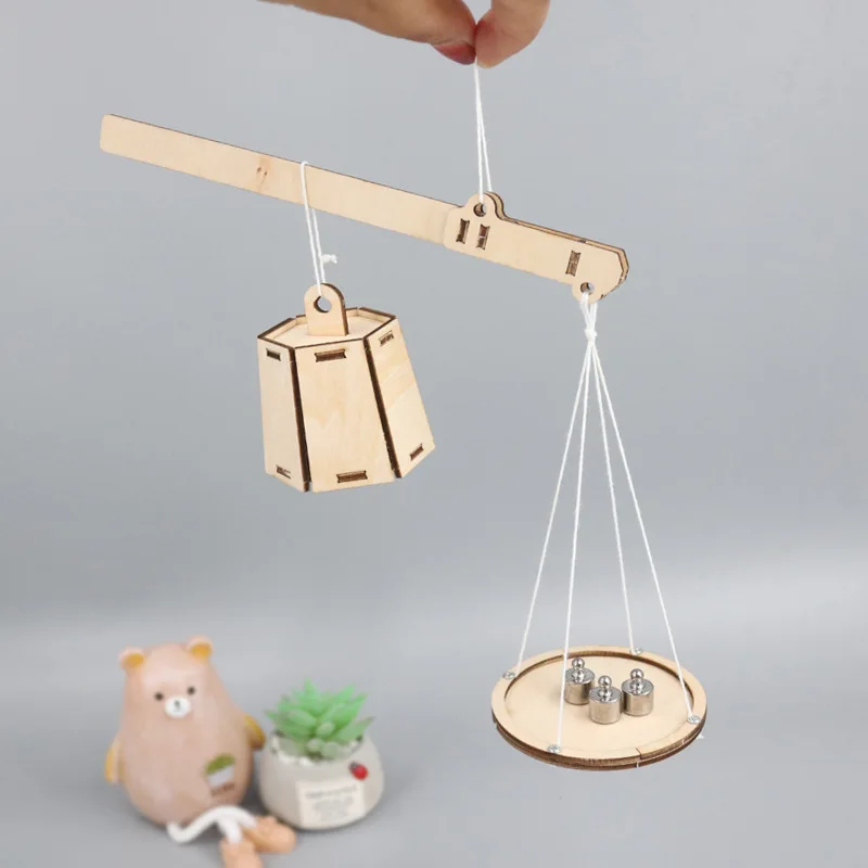 Escala de madera DIY de acero, modelo ensamblado a mano para clase - imagen 2