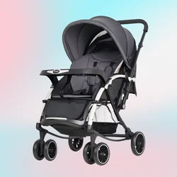 Cochecito bebé plegable con asiento reversible y respaldo ajustable