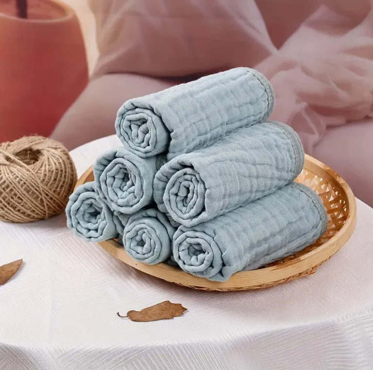 Babero de eructos y toalla de muselina para bebé – con bucle - imagen 5