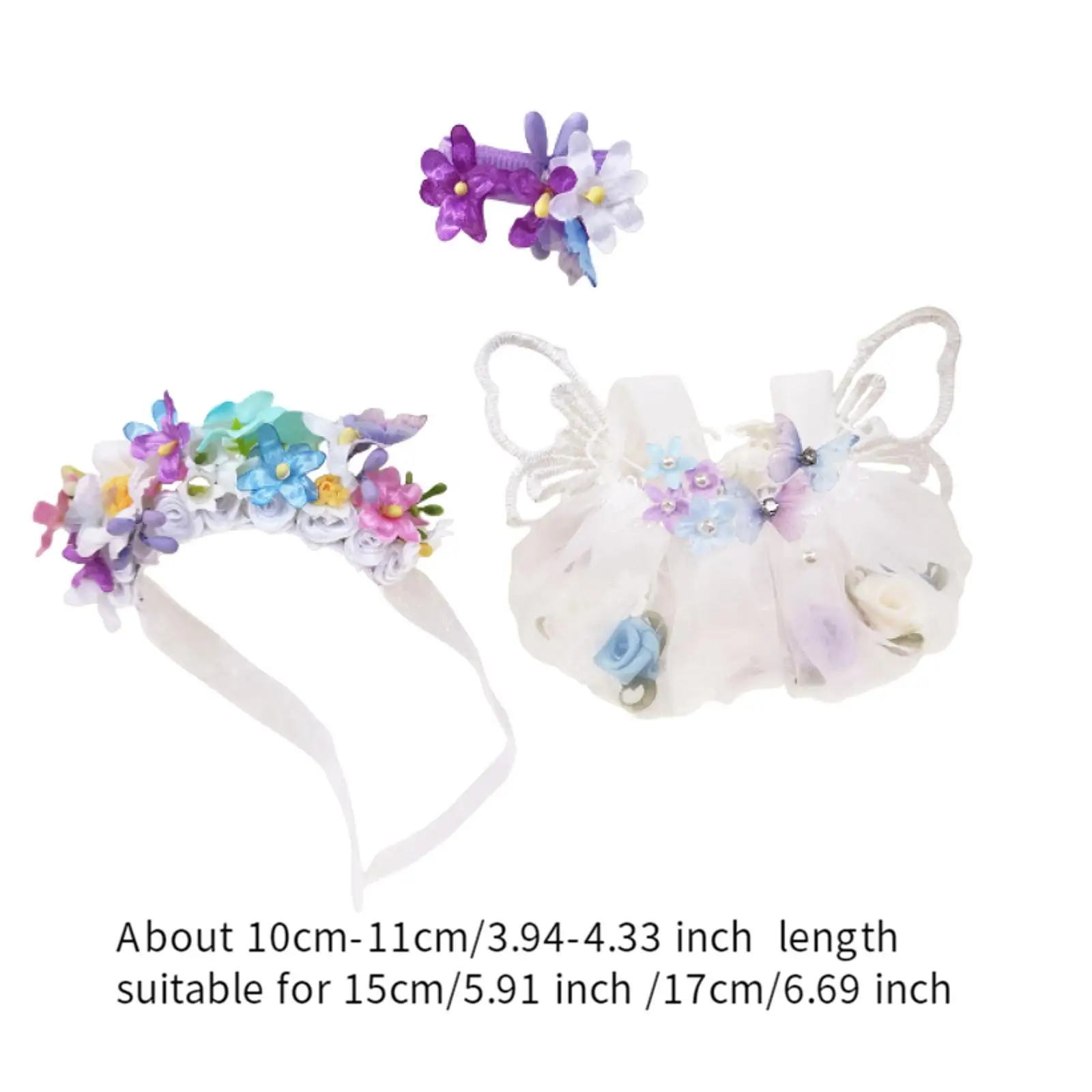 Set of 3 Doll Outfits with Floral Hairpin for 15-17cm Dolls, Gift Suggestions